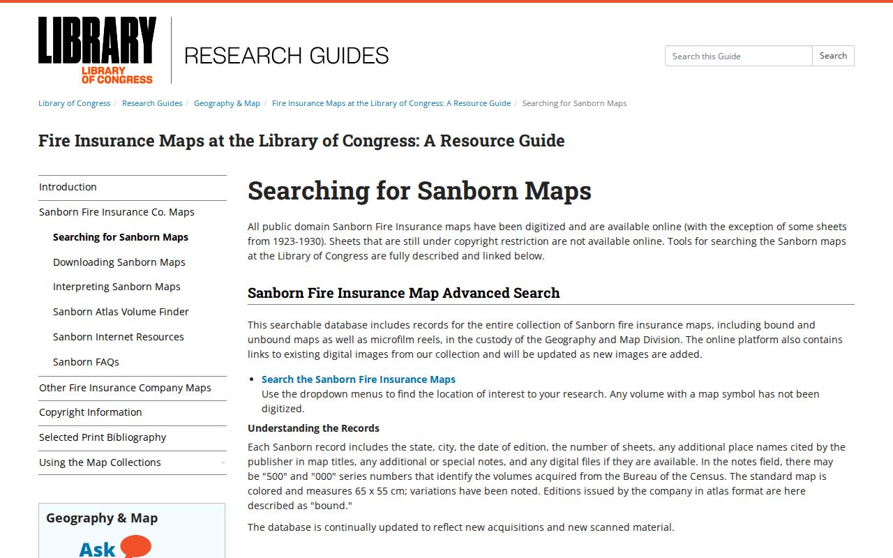 West Milford past residents Library of Congress Sanborn map search guide