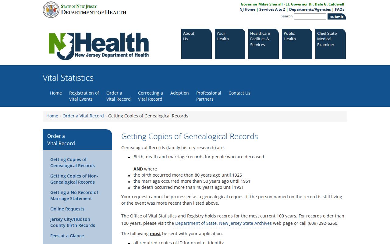 West Milford resident lookup genealogy ordering through New Jersey vital records