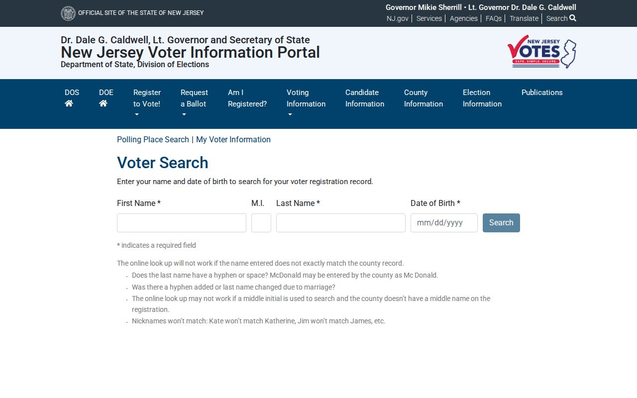 West Milford residents directory reference to the New Jersey voter lookup